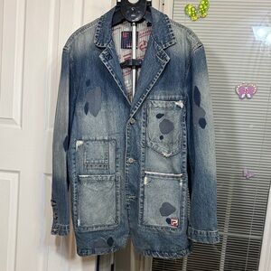 Vintage Pepe Jeans Blue Patchwork Denim Jacket